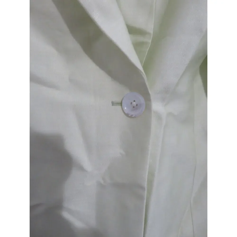 Banana Republic Sz 4 Light Green Hourglass Linen Blend Blazer Jacket Career